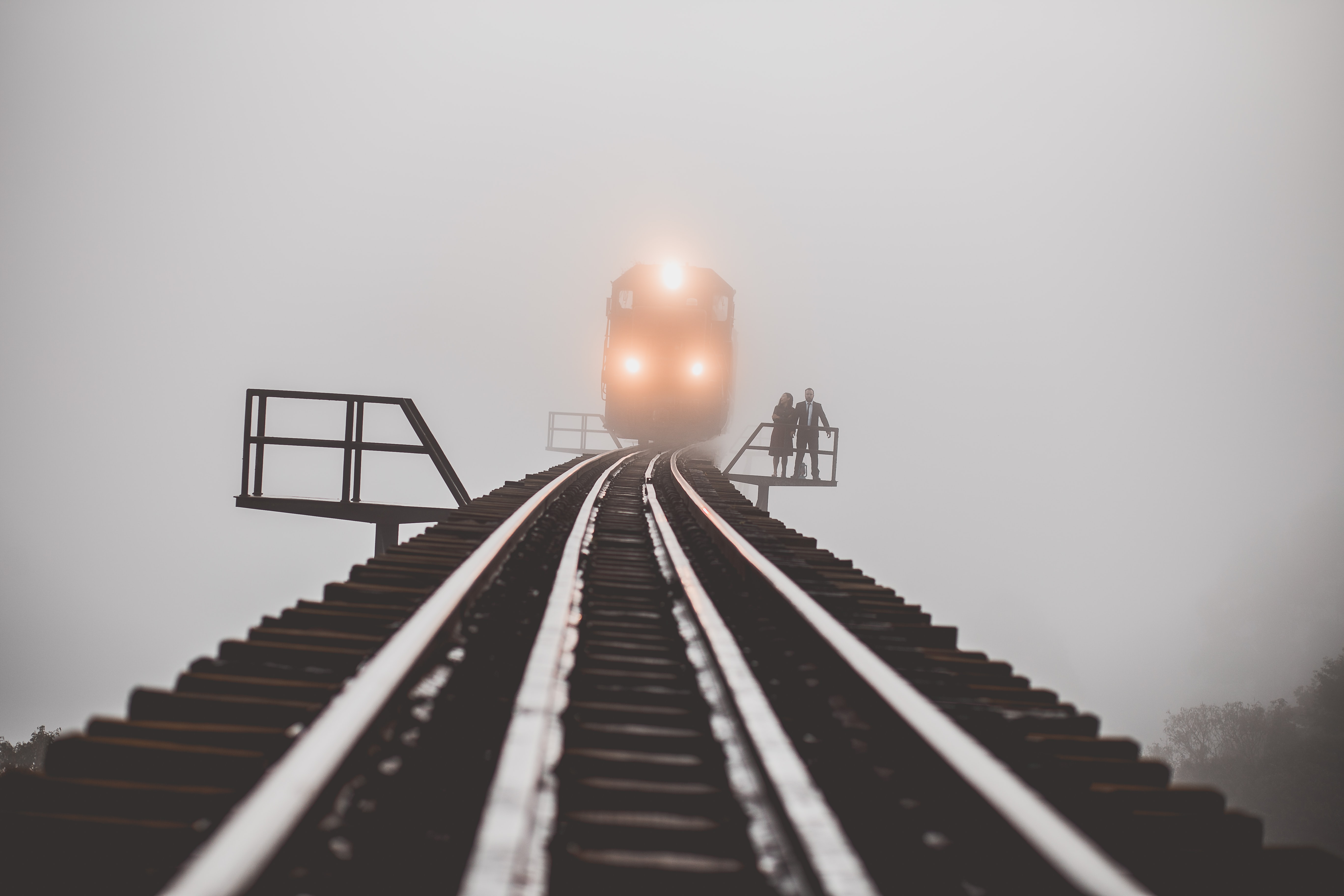 A train in the fog